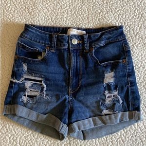 Wax jean shorts